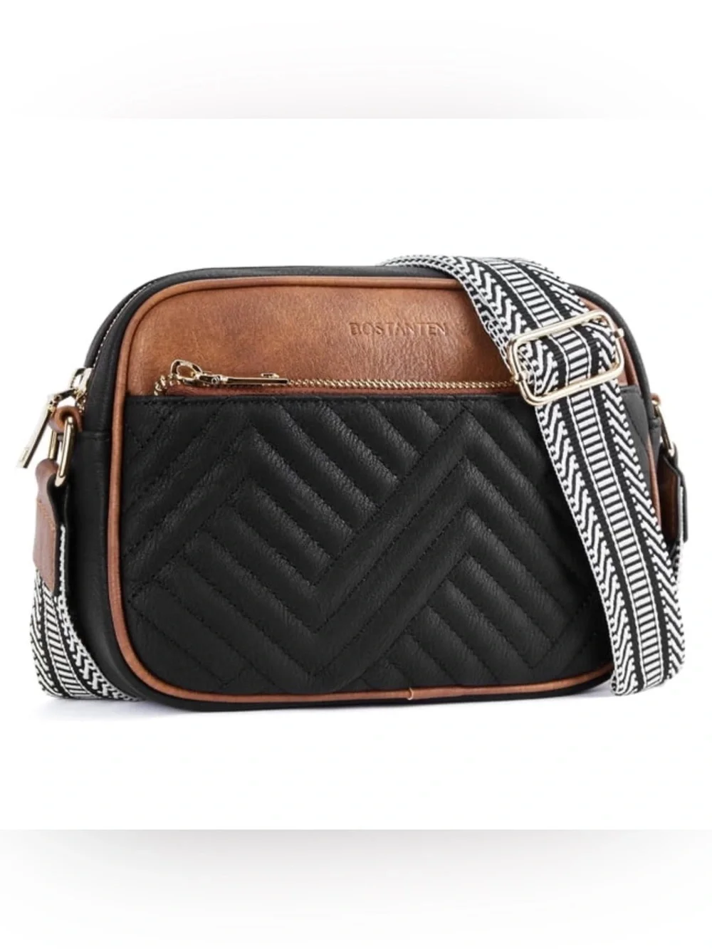 BOSTANTEN Quilted Crossbody Bag Vegan Leather Travel Resortwear Boho Festival - Picture 1 of 13